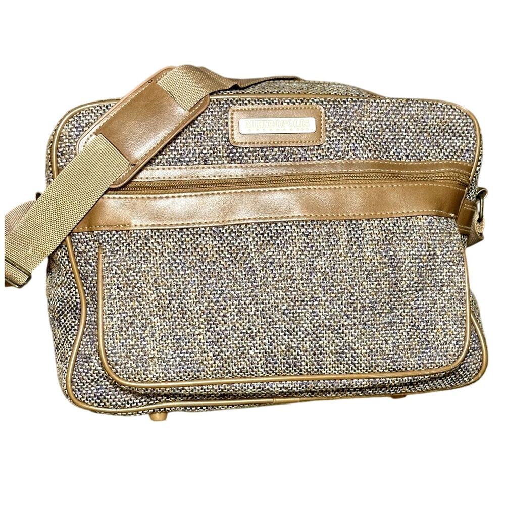 Metropolis Vintage‎ Tan Tweed Overnight Bag